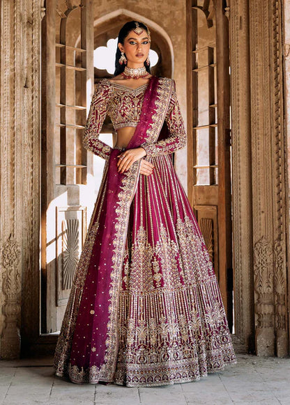 Raina - Plum Bridal Lehenga By Kanwal Malik
