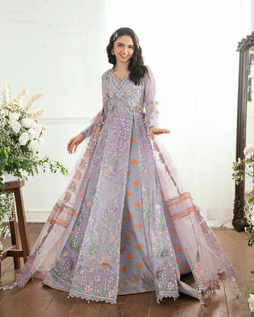 Rangeela Raag by Mushq Lavender Embroidered Chiffon Stitched Anarkali Dress – Shop Pakistanimoda.com