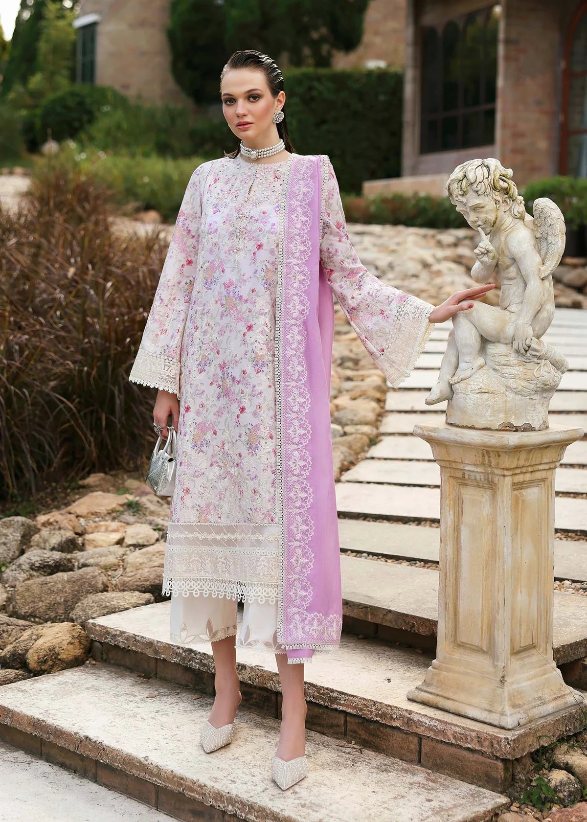 Raya- White Zaina Lawn Collection 2025 By- Kanwal Malik