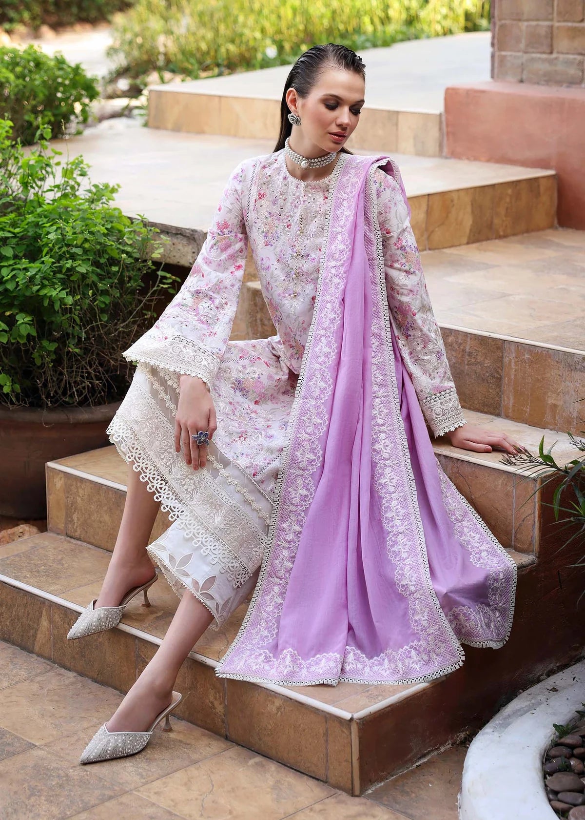 Raya- White Zaina Lawn Collection 2025 By- Kanwal Malik