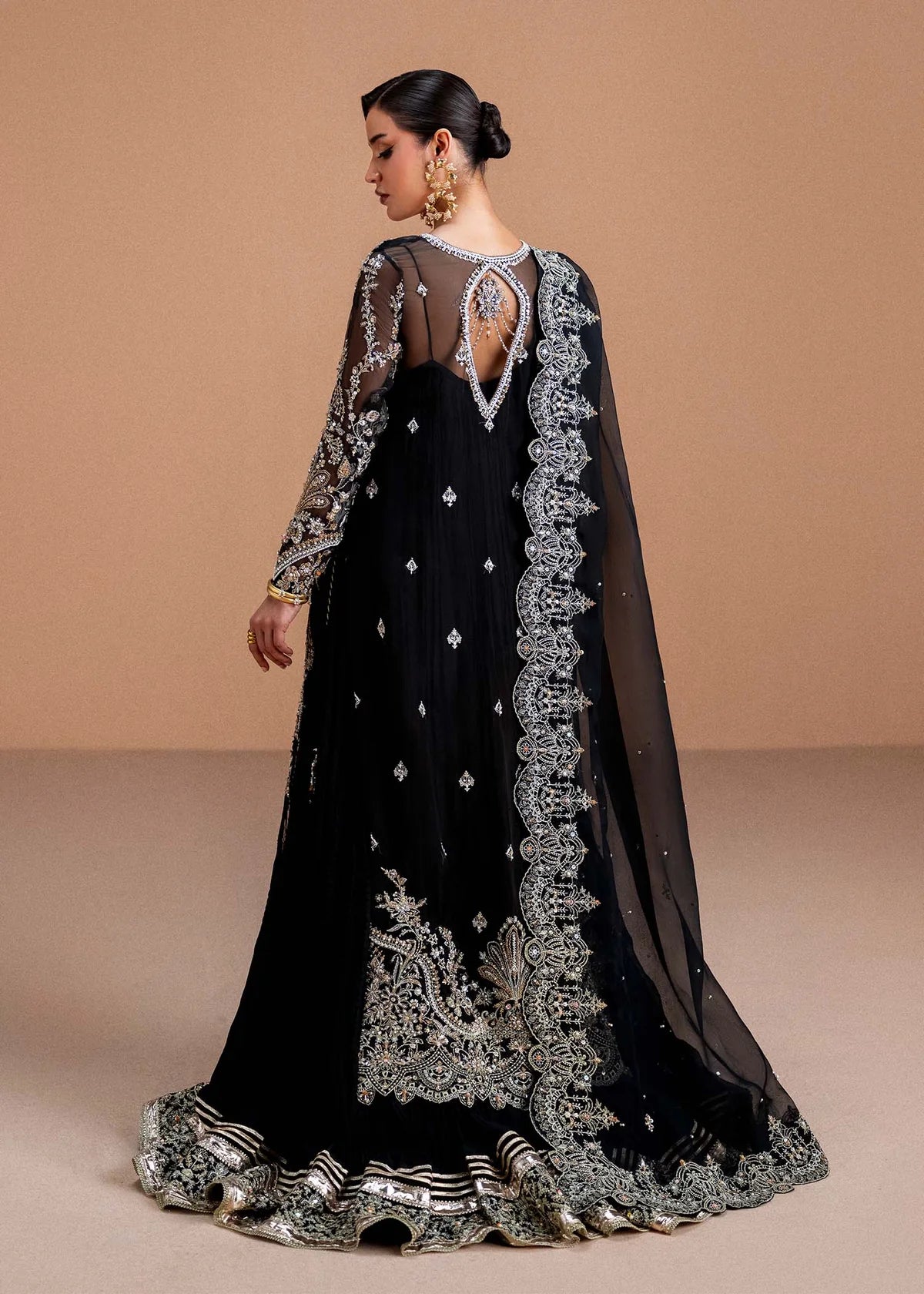 Rayen by Kanwal Malik high-slit organza shirt and crushed maxi dress