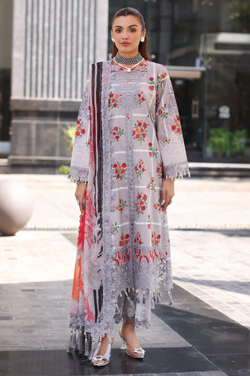 Ready-to-Wear Charizma 3PC Embroidered Lawn – CC5-23 Grey Suit with Chiffon Dupatta