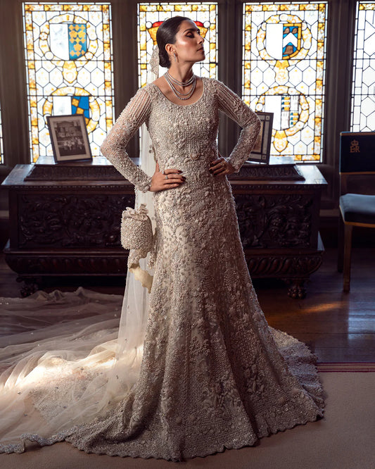 Reem-Elegant Bridal wear Gown with Net Veil