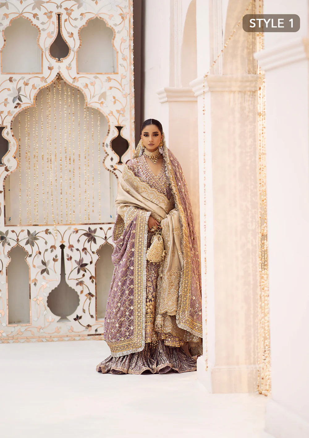 Regal Amethyst Elegance - Pakistani Wedding Formal Wear By AIK
