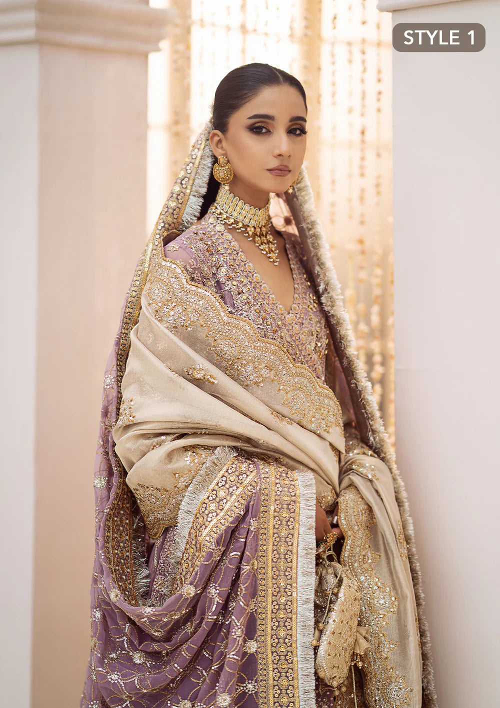 Regal Amethyst Elegance - Pakistani Wedding Formal Wear By AIK