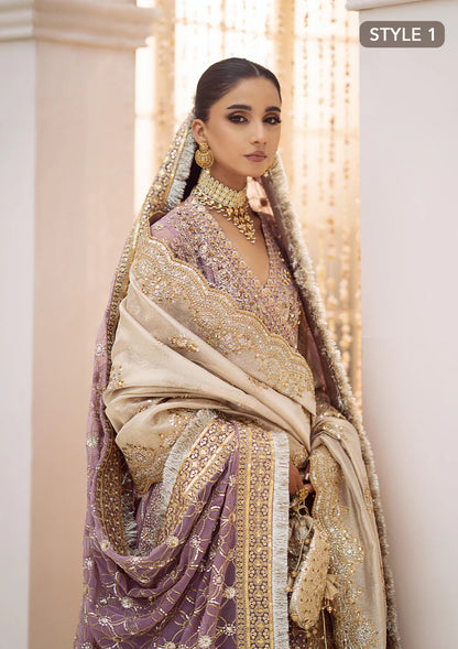 Regal Amethyst Elegance - Pakistani Wedding Formal Wear By AIK