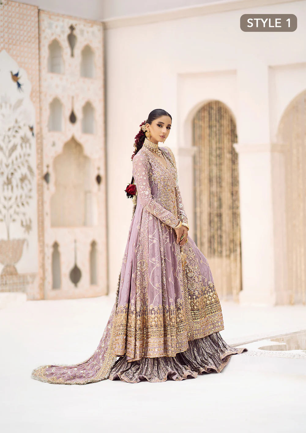 Regal Amethyst Elegance - Pakistani Wedding Formal Wear By AIK