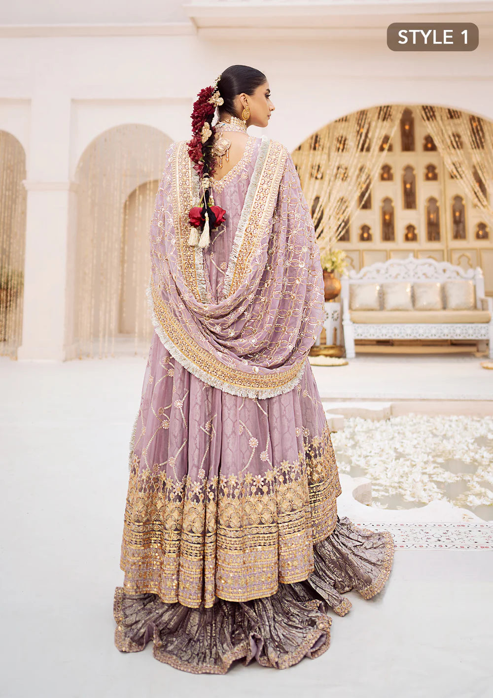 Regal Amethyst Elegance - Pakistani Wedding Formal Wear By AIK