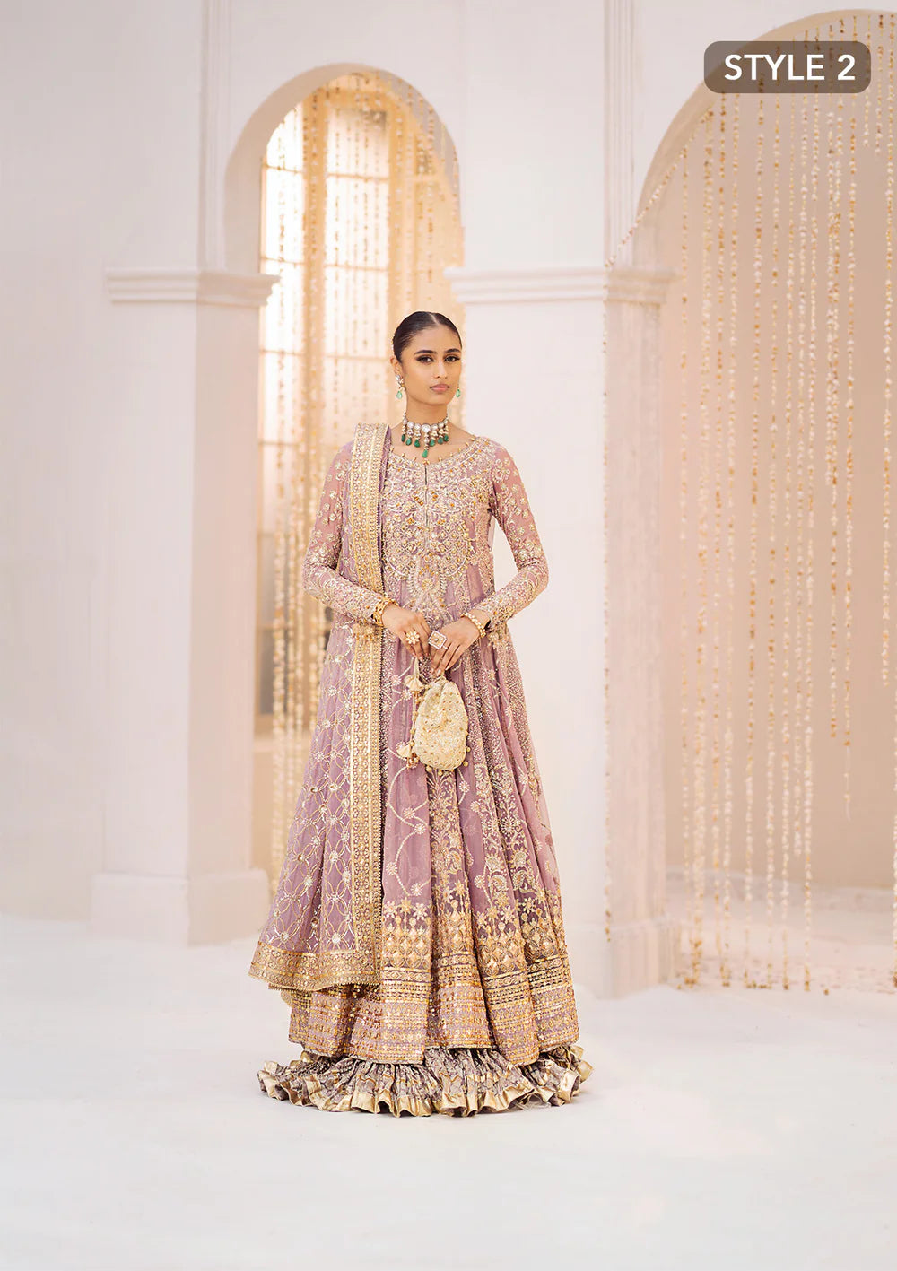 Regal Amethyst Elegance - Pakistani Wedding Formal Wear By AIK