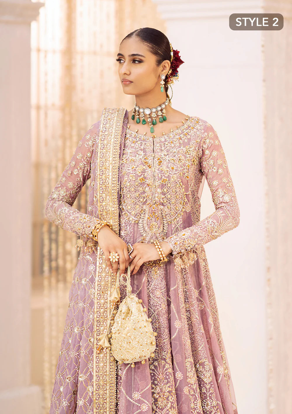 Regal Amethyst Elegance - Pakistani Wedding Formal Wear By AIK