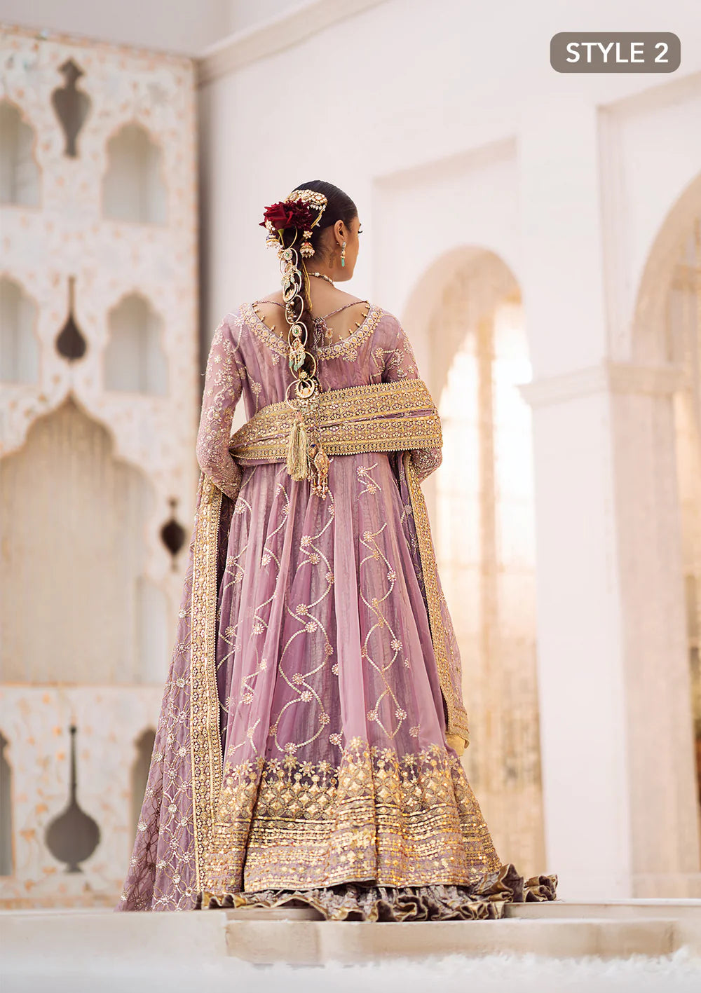 Regal Amethyst Elegance - Pakistani Wedding Formal Wear By AIK