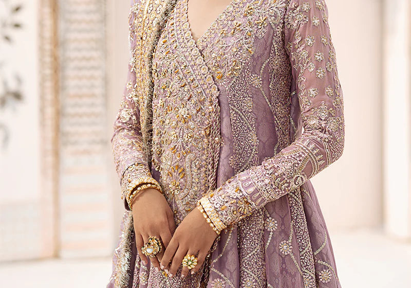 Regal Amethyst Elegance - Pakistani Wedding Formal Wear By AIK