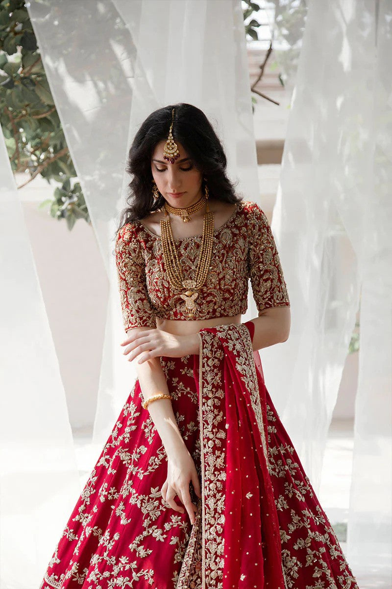 Regal Charm - Maroon Bridal Lehenga