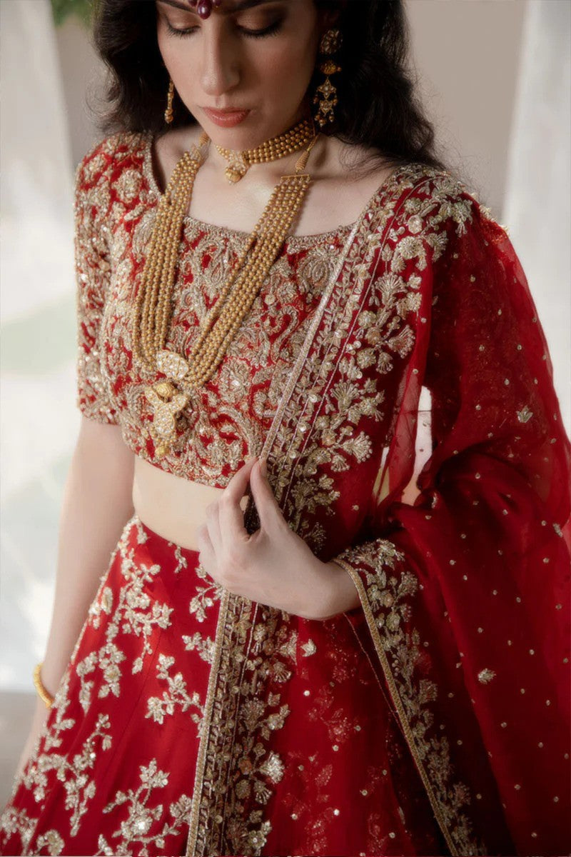 Regal Charm - Maroon Bridal Lehenga