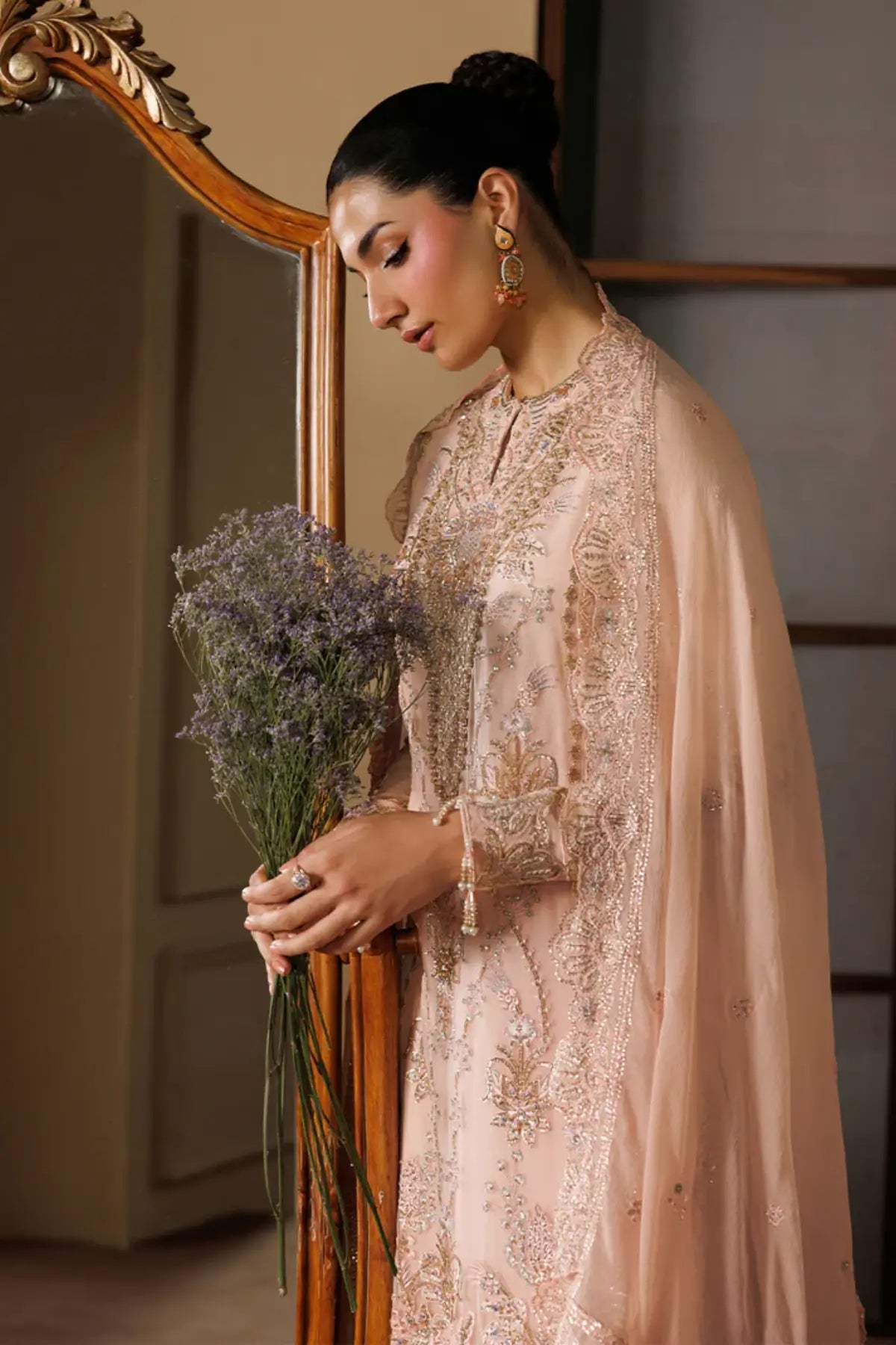 Reverie by Emaan Adeel Blush Pink Chiffon Stitched 3PC Suit from Celeste Festive Edit'26 Collection