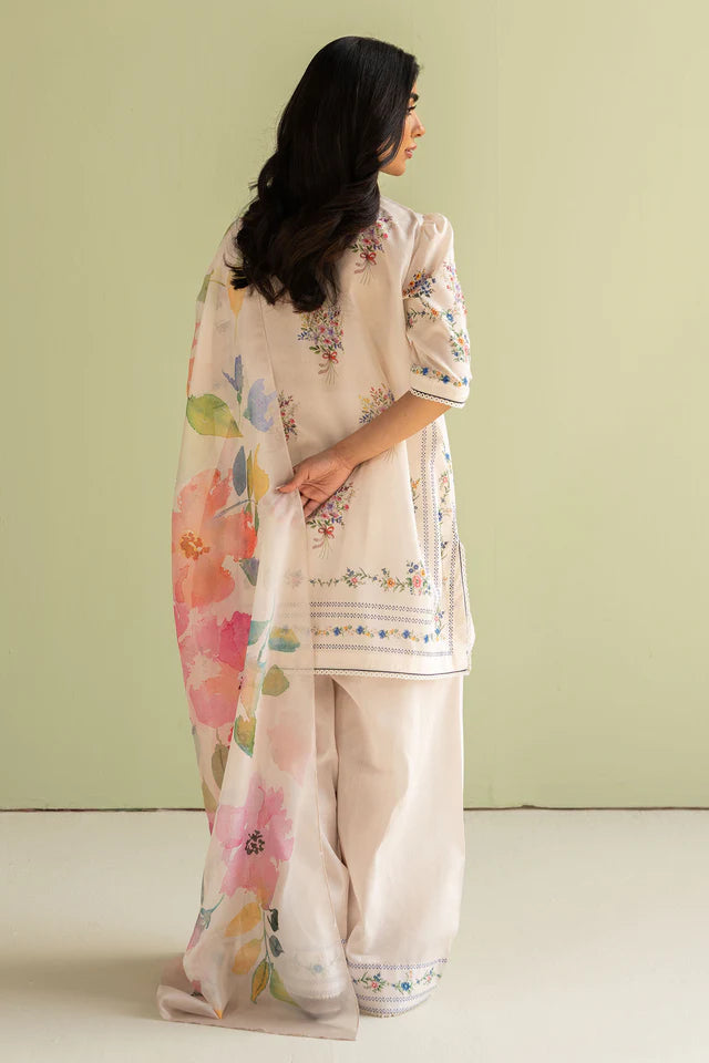 Ria-3A Pakistani Summer Lawn Outfit '25 By- Zara Shahjahan