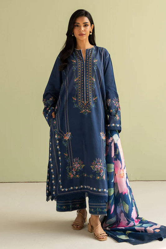 Ria-3B Pakistani Summer Lawn Outfit '25 By- Zara Shahjahan