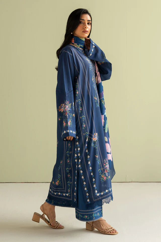 Ria-3B Pakistani Summer Lawn Outfit '25 By- Zara Shahjahan