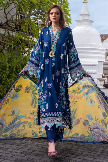 Riba Annus Abrar turquoise embroidered lawn 3PC with organza dupatta