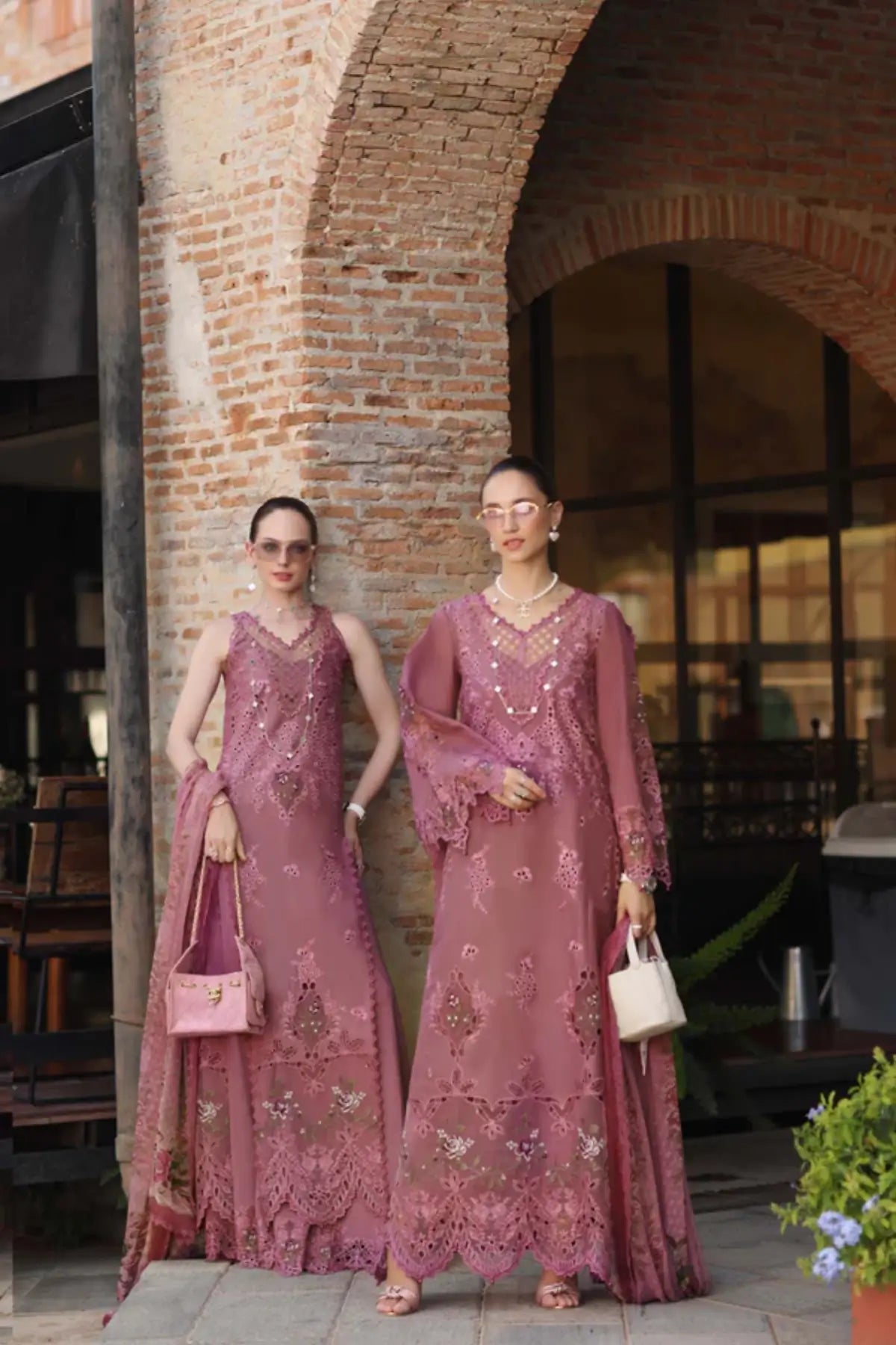 Rosé Allure D1 by Saadia Asad Dusky Tea Rose stitched lawn 3PC with embroidery and chiffon dupatta