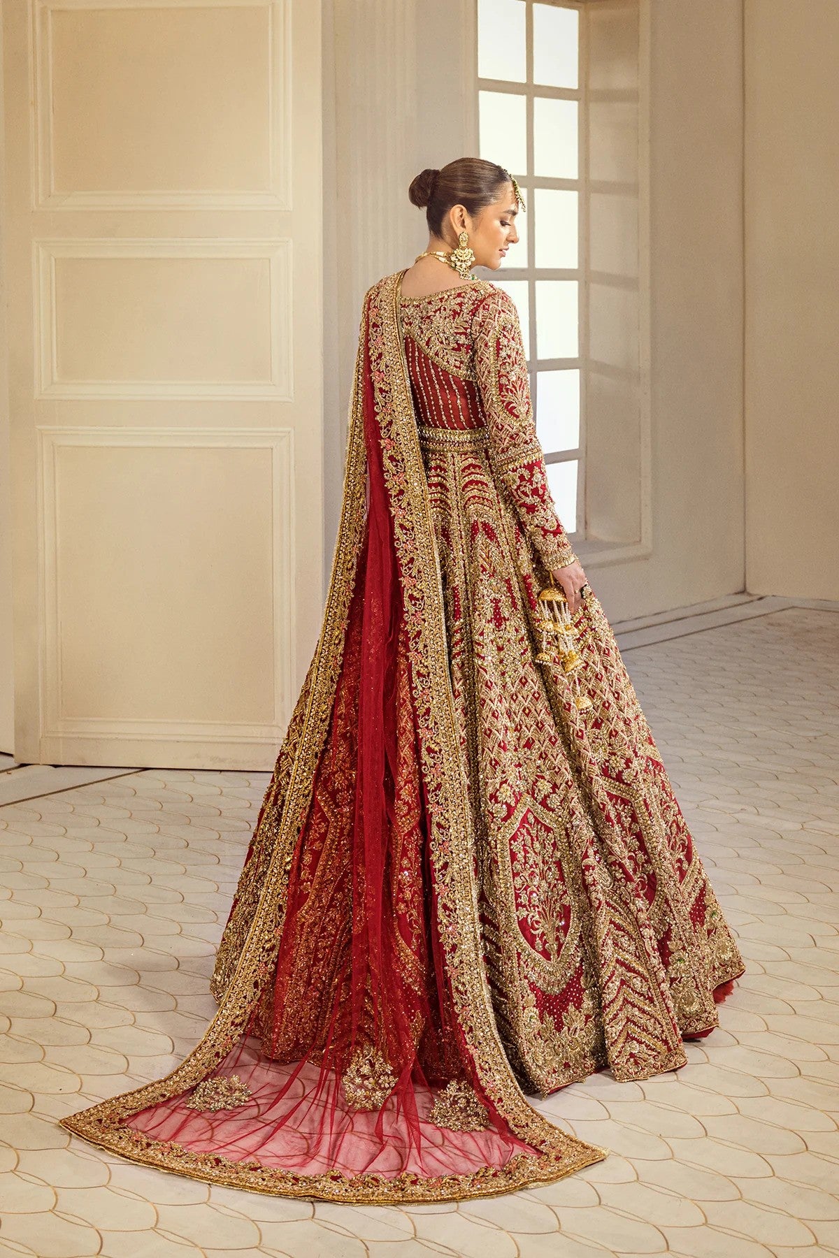 Rose - Beautiful Red Bridal Lehenga By Erum Khan