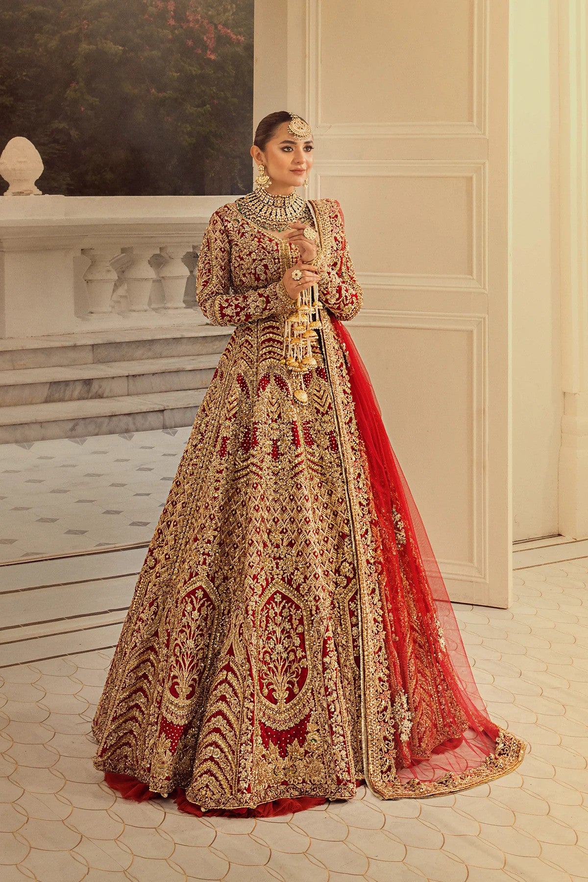 Rose - Beautiful Red Bridal Lehenga By Erum Khan