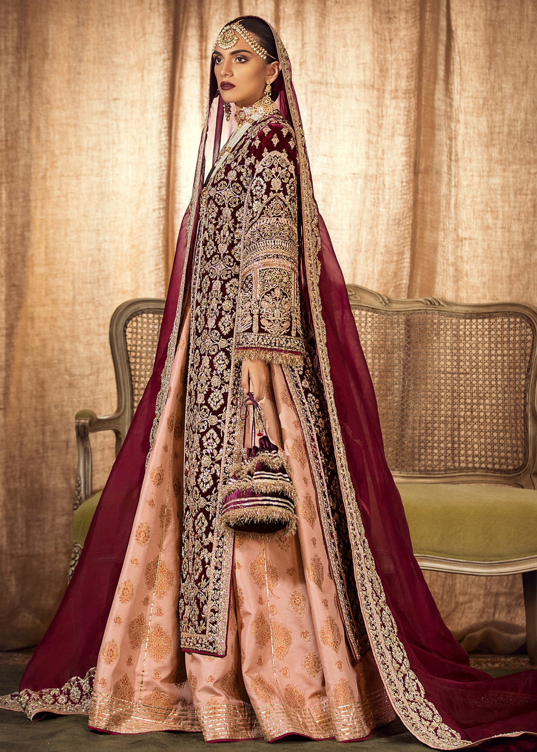Roseate Beautiful Bridal Lehenga with Front Open Shirt