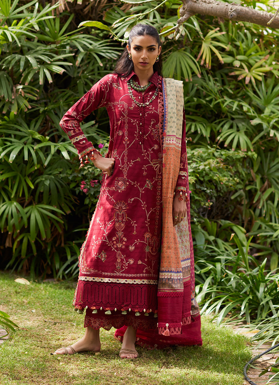 Rosemary Red- W E S Luxury Ensemble '25 By- Farah Talib Aziz