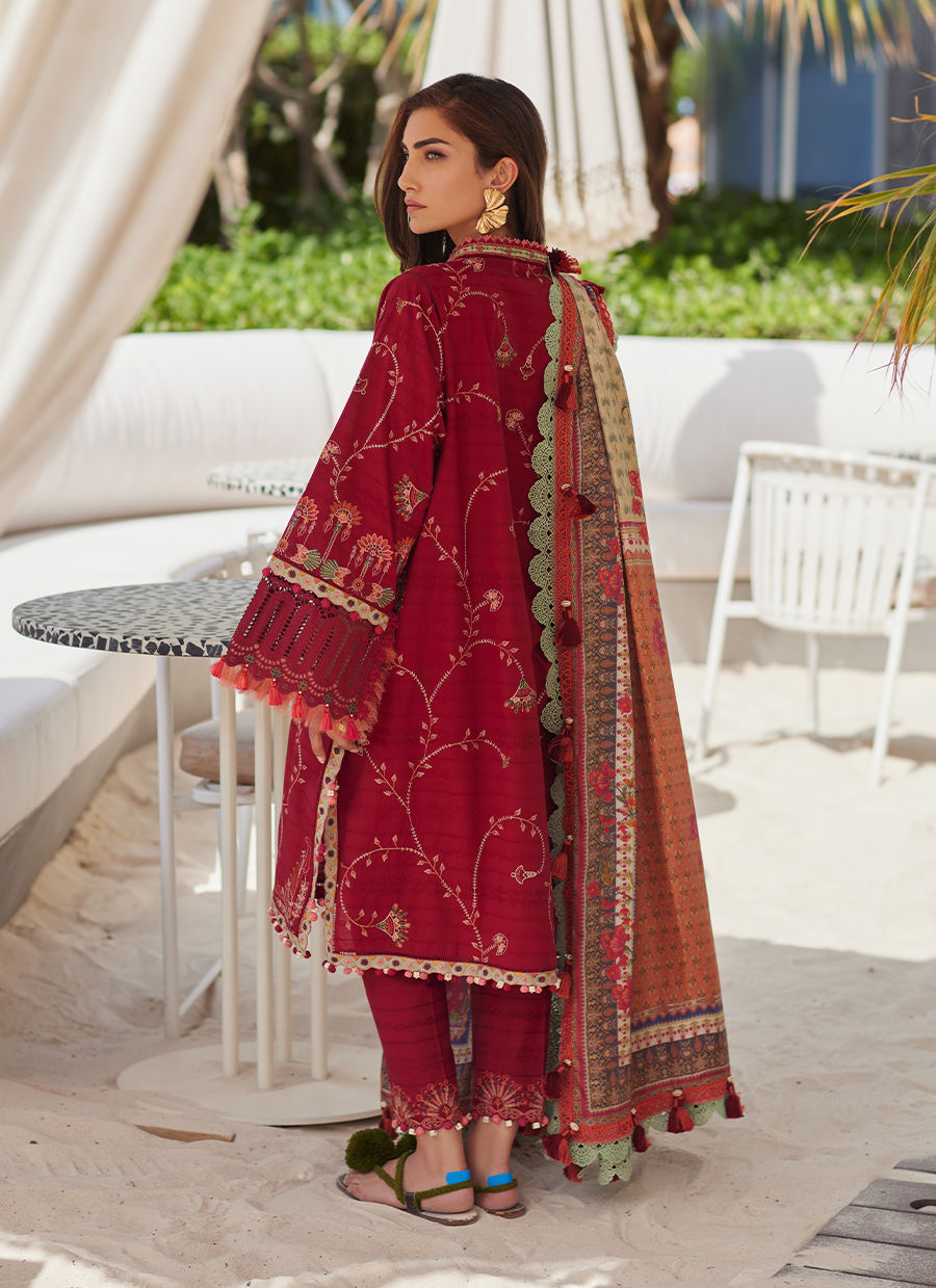Rosemary Red- W E S Luxury Ensemble '25 By- Farah Talib Aziz