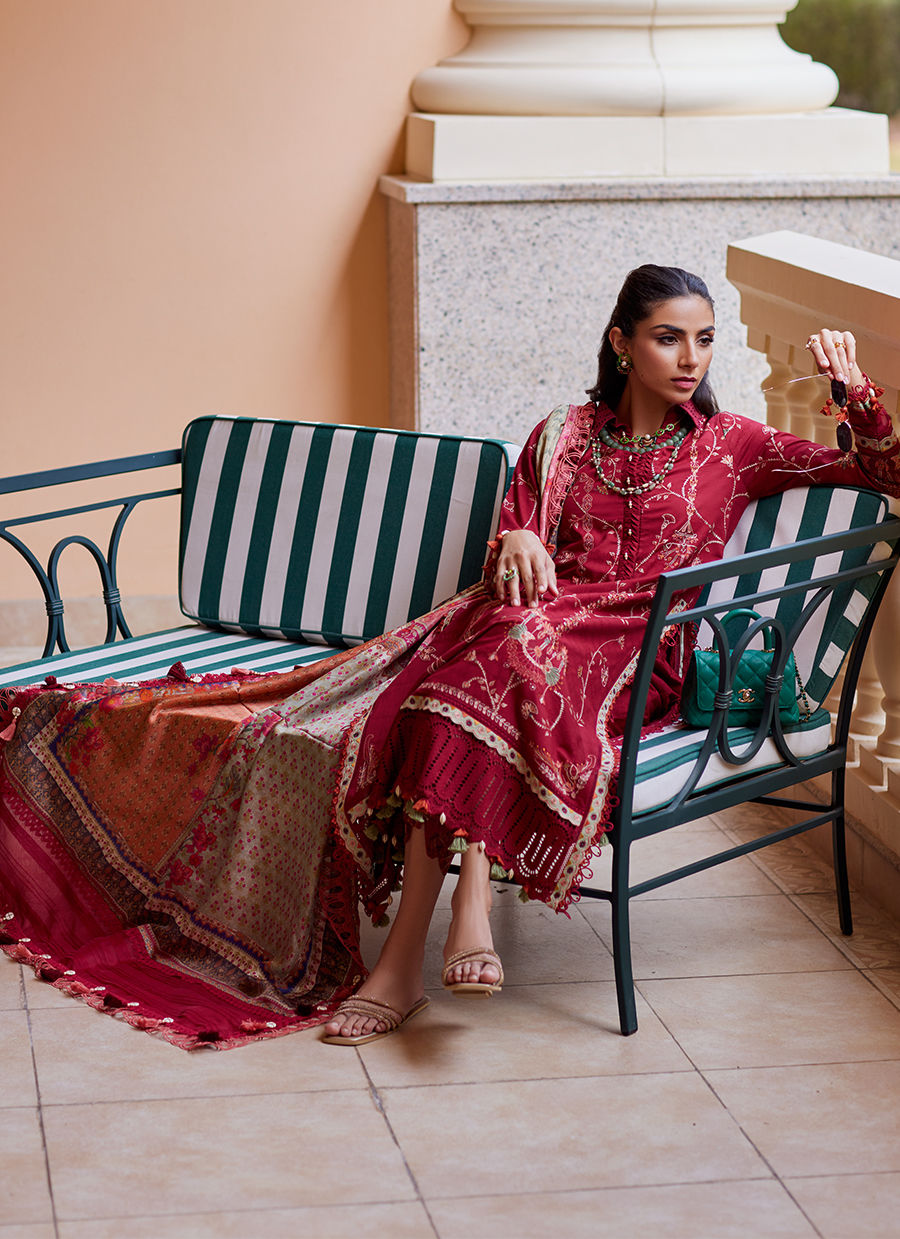 Rosemary Red- W E S Luxury Ensemble '25 By- Farah Talib Aziz