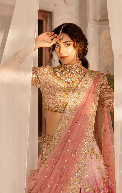 Roshanara- Pakistani Bridal Italian Silk Lehenga outfit