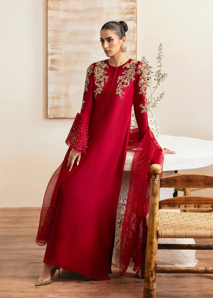 Rosina-Handcrafted Raw Silk Outfit with Elegant Details By-Kanwal Malik