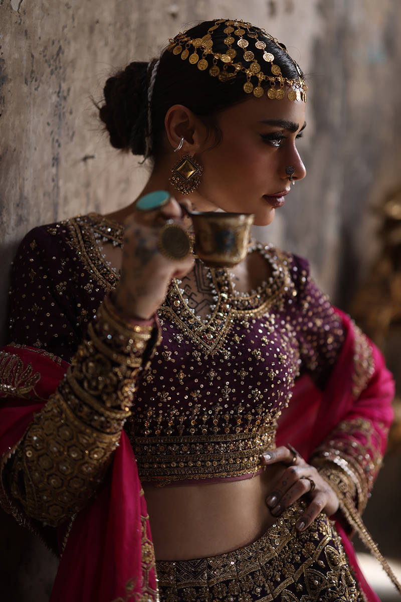 Royal Indigo Beautiful Bridal Lehenga By MNR Pakistani Moda