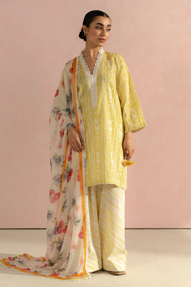 Ruby-9A Pakistani Summer Lawn Outfit '25 By- Zara Shahjahan