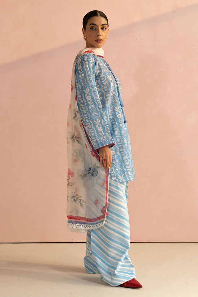 Ruby-9B Pakistani Summer Lawn Outfit '25 By- Zara Shahjahan