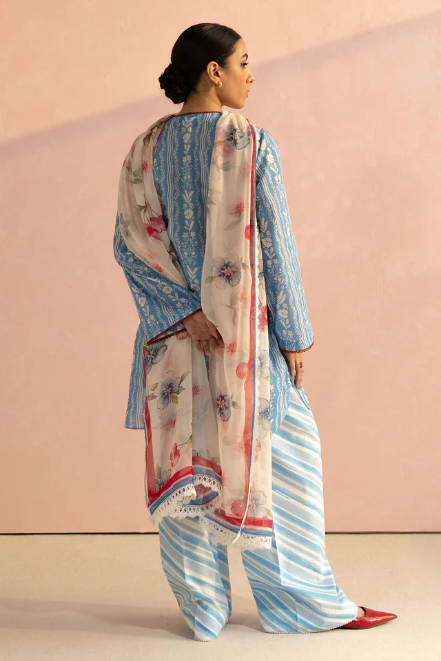 Ruby-9B Pakistani Summer Lawn Outfit '25 By- Zara Shahjahan