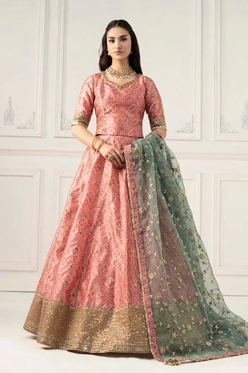 SF-EF25-11 -Embroidered Coral Raw Silk Suit