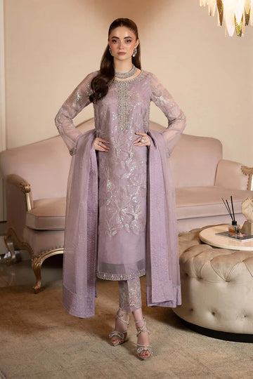 SF-EF25-15 -Embroidered Lilac Organza Suit