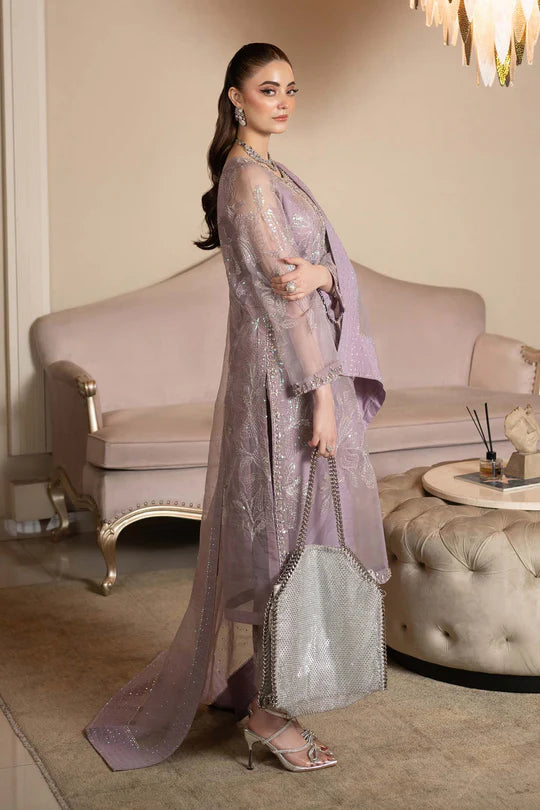 SF-EF25-15 -Embroidered Lilac Organza Suit