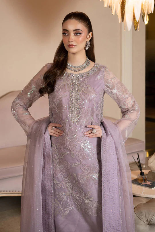 SF-EF25-15 -Embroidered Lilac Organza Suit