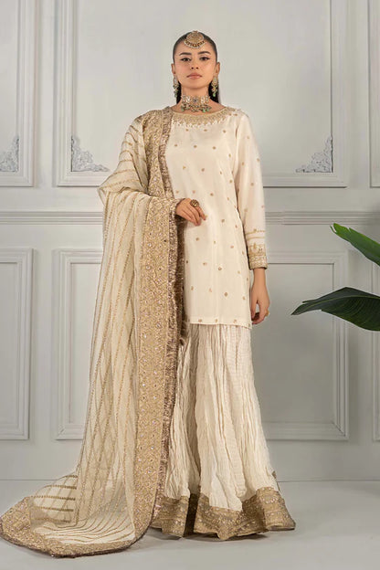 SF-EF25-25 -Embroidered Off-White Raw Silk Suit