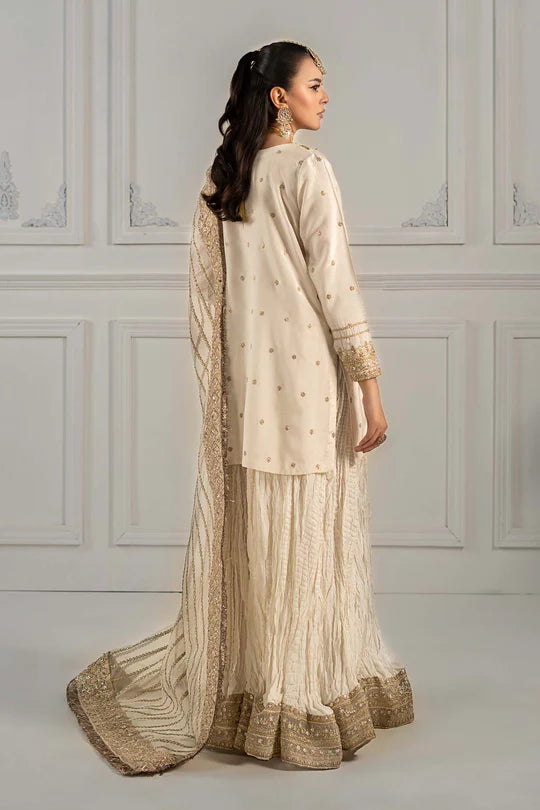 SF-EF25-25 -Embroidered Off-White Raw Silk Suit