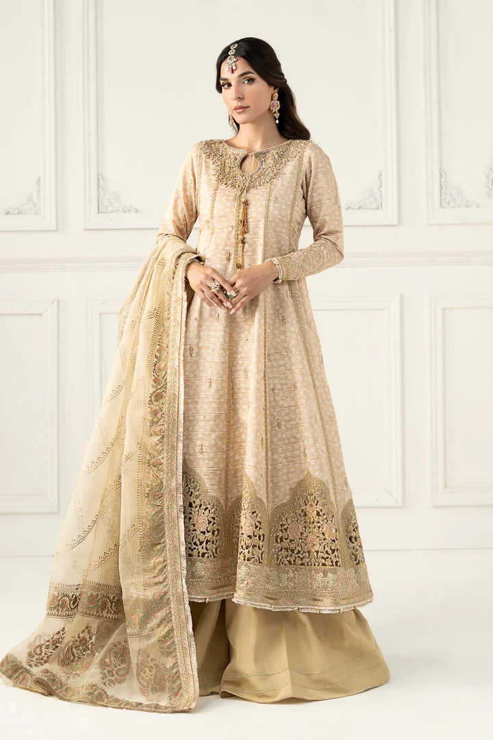 SF-EF25-32 -Embroidered Beige Raw Silk Suit