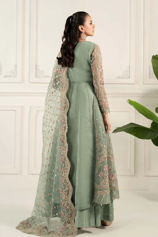 SF-EF25-40 -Embroidered Aqua Organza Suit