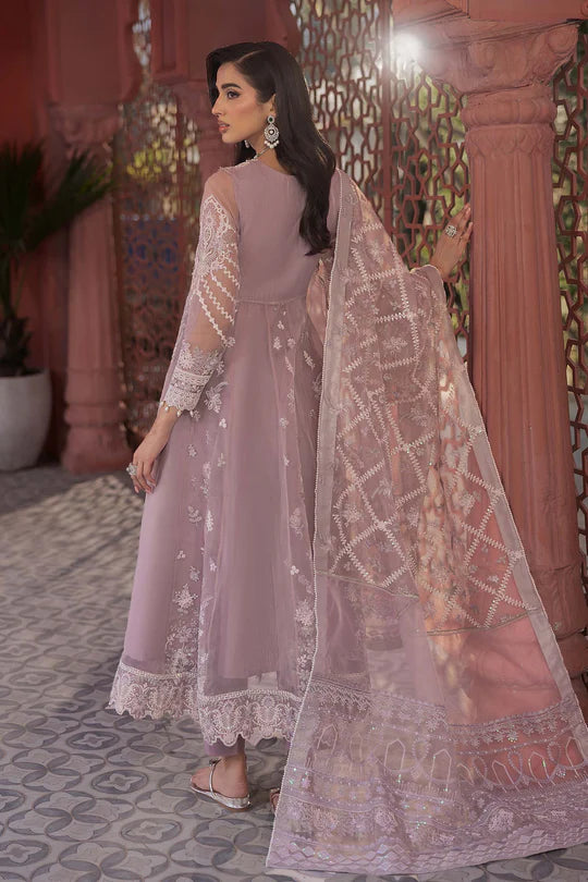 SF-EF25-44 -Embroidered Lilac Organza Suit By- Maria.B