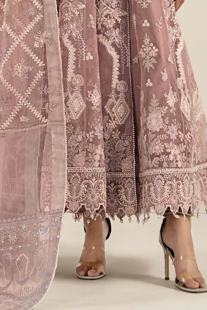 SF-EF25-44 -Embroidered Lilac Organza Suit By- Maria.B