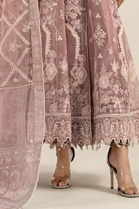 SF-EF25-44 -Embroidered Lilac Organza Suit By- Maria.B