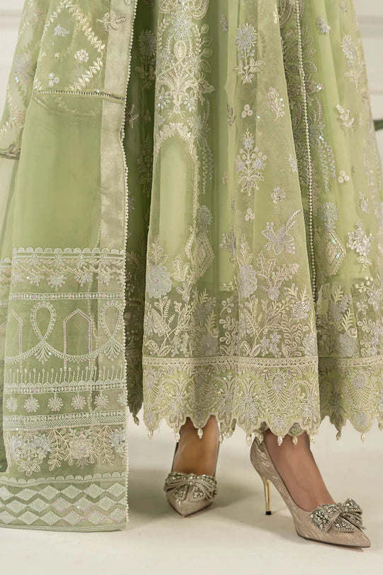 SF-EF25-44 -Embroidered Mint Green Organza Suit By- Maria.B