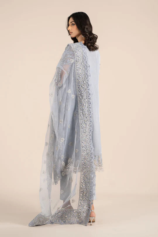 SF-EF25-51 -Embroidered Ice-Blue Organza Suit