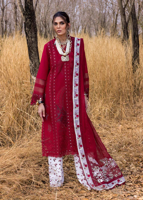 SHAMS-A- Flame Lawn '25 Ensemble By- Saira Shakira